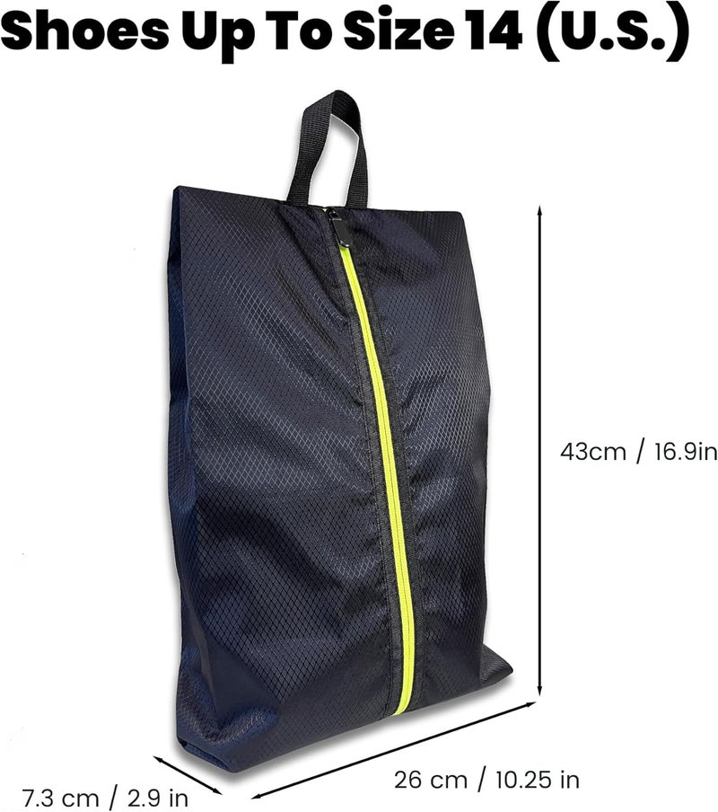 Smallan Golf Smell Proof Shoe Bag Lightweight Waterproof Zippered Sport Shoe Carrier Bags Golf Soccer Shoe Storage Organizer for Gym Sports Travel Work Golf Aceesories (Black, US size 14) - Image 4